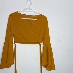 Bright yellow crop blouse